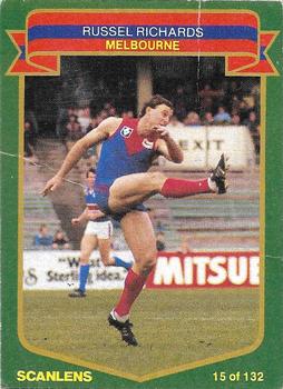 1985 Scanlens VFL #15 Russell Richards Front